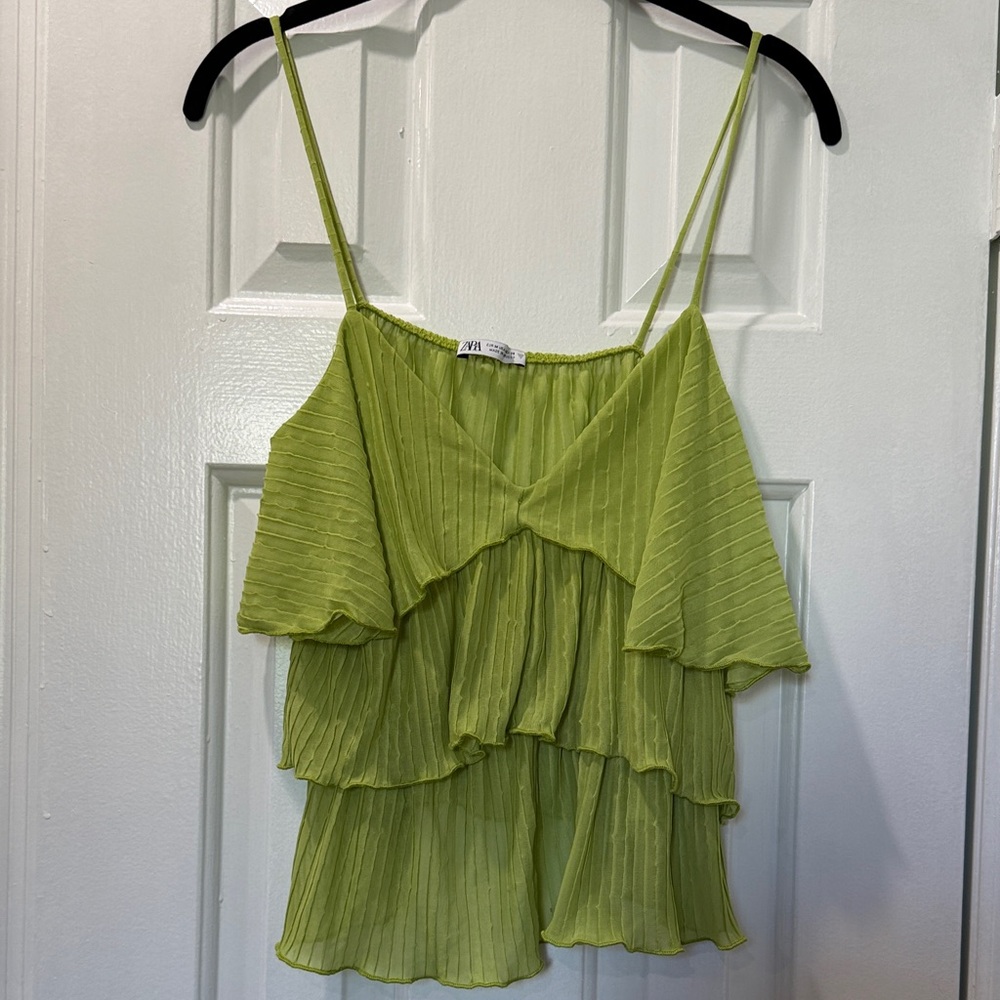 Zara Lime Green Layered Tank Top